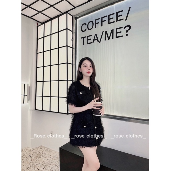 KATINA DRESS thiết kế  váy lông dáng suông sang chảnh