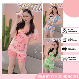 Đồ bộ latin mặc nhà pijama, tay ngắn quần đùi, đồ ngủ latin, chất liệu latin mềm mịn mát