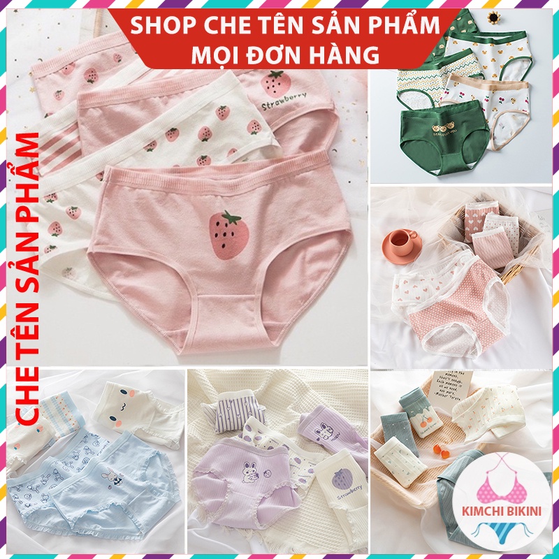 quần chíp chống viêm nhiều màu sắc mẫu mã đa dạng KIMCHIBIKINI Quần lót nữ .vải dầy thấm hút mồ hôi tốt QL028