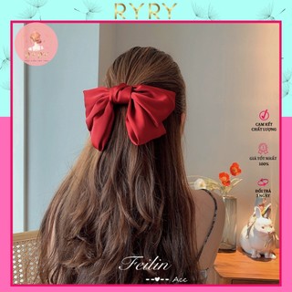 Kẹp Tóc Đính Nơ Chất Lụa Satin Mềm Nhiều Màu HOT TREND