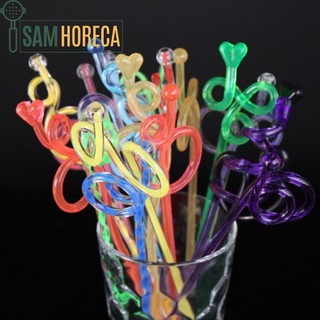 Thanh khuấy sinh tố 2 lớp que khuấy 2 lòng acrylic / que khuấy coctail / que trang trí dài 23cm - sam horeca