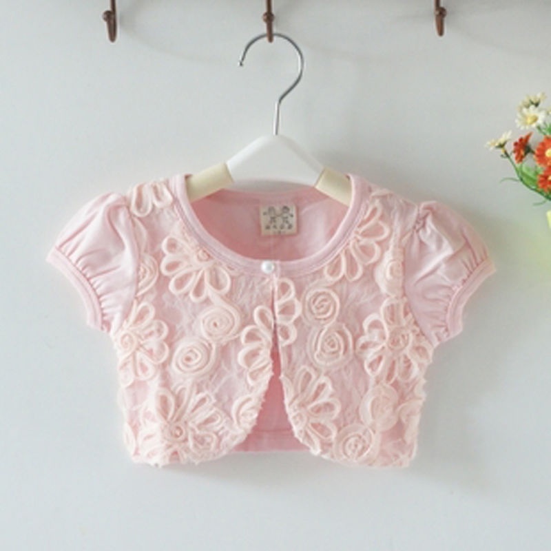Áo Khoác Tay Ngắn 97% Cotton Chống Nắng Dành Cho Bé Gái#3.8
