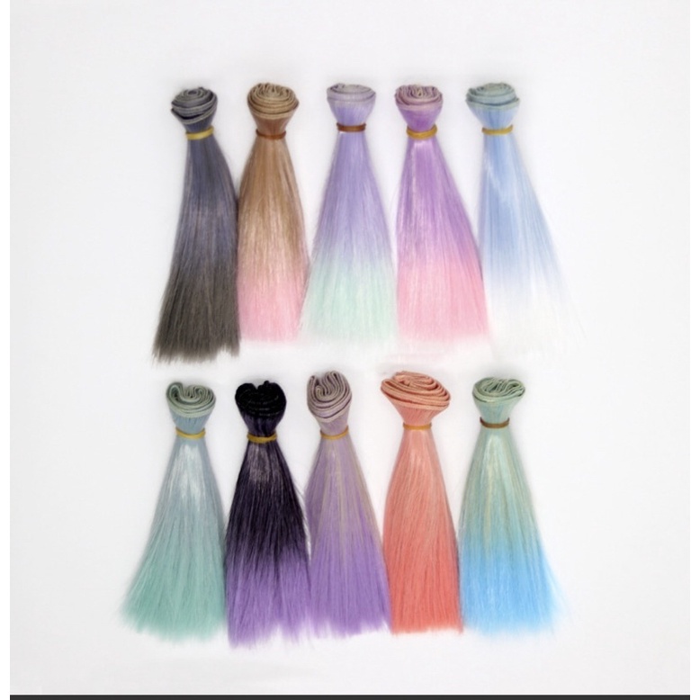 TDB- Tép tóc giả may tóc búp bê 15cm mix màu