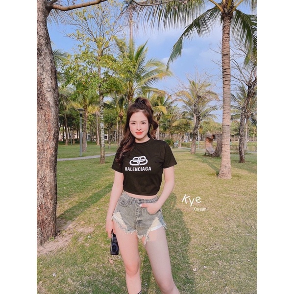 Áo Thun Croptop Tay Ngắn BB Chuẩn Form, Phong Cách Trẻ Trung Sành Điệu