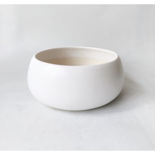Chậu phi hạt dẻ trắng men, 3 size