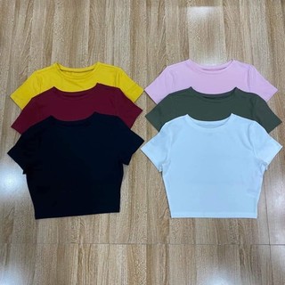 ÁO THUN XỊN  FOREVER 21 CROPTOP TRƠN BASIC ÔM BODY - CỔ TRÒN