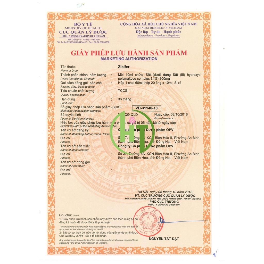 Bổ sung sắt và vitamin, ngừa thiếu máu Zibifer Chai 60ml