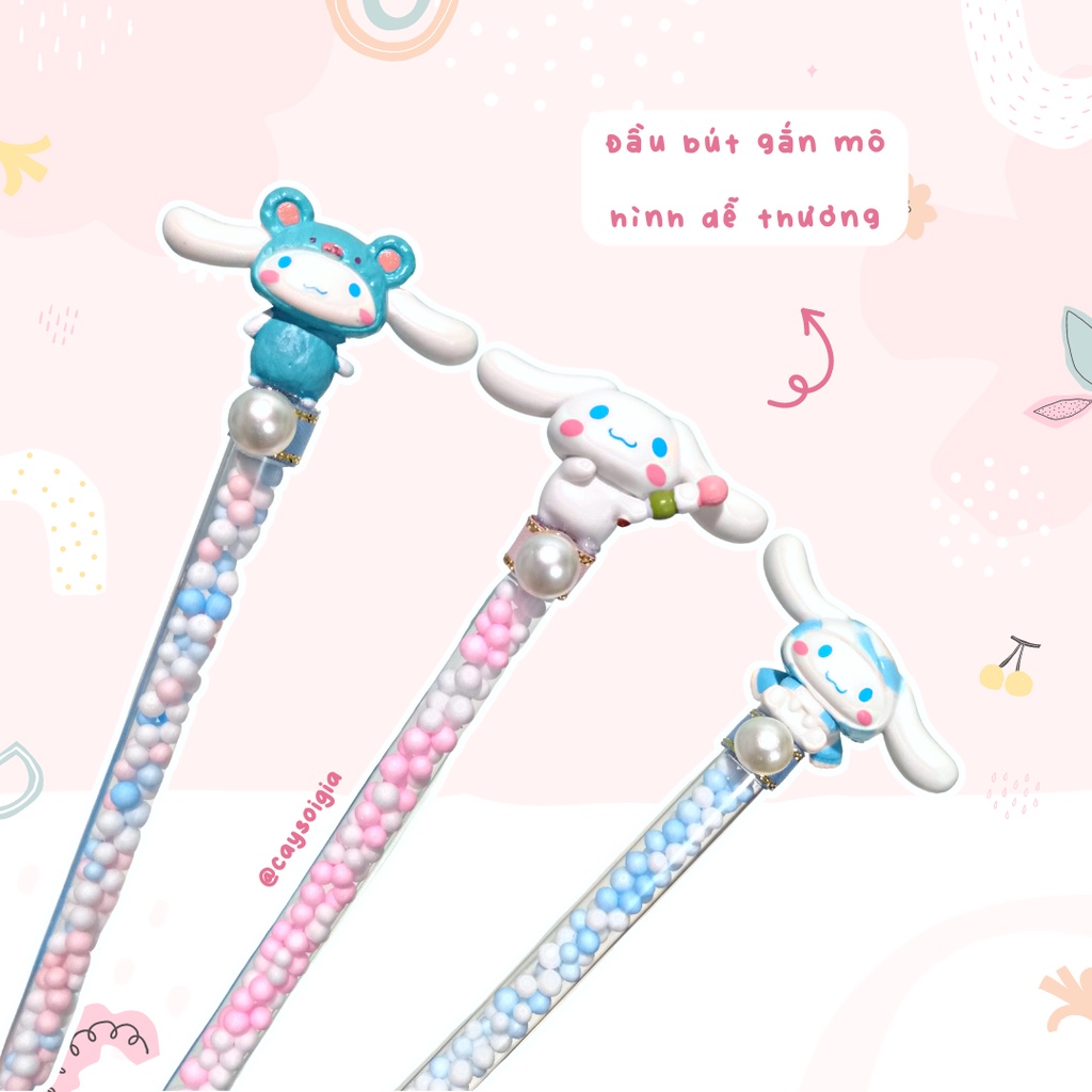 S52 - Bút dao rọc giấy hạt xốp chó Cinnamoroll tí hon bốn mùa dễ thương unbox đơn hàng, cắt sticker băng dán washi tape