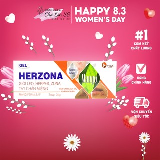 [CHÍNH HÃNG] Gel HERZONA tuýp 25g - giúp làm sạch da, kháng khuẩn trong các bệnh giời leo, herpes, zona, tay chân miệng