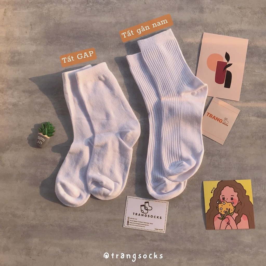 Tất tone màu trắng nhiều kiểu - Trang Socks