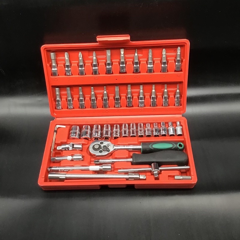 BỘ DỤNG CỤ 46 MÓN MỞ BULÔNG ỐC VÍT SỬA XE MÁY Ô TÔ CAO CẤP