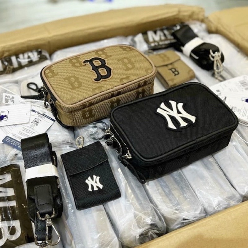 Túi Hộp Em Eo Bi Nam Nữ Unisex Hoạ Tiết Monogram NY Kèm Túi Nhỏ Chất Vải Size 18