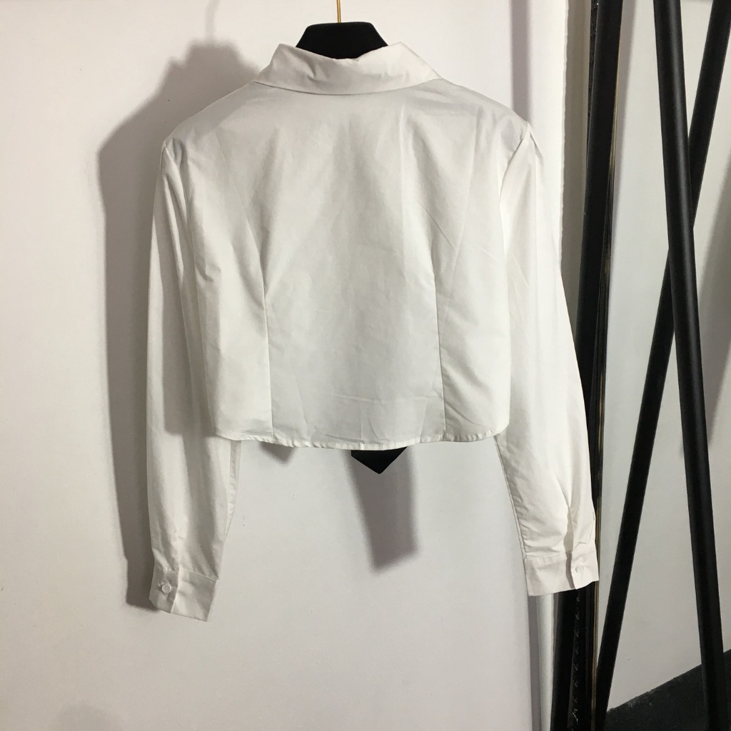 Áo sơ mi dài tay nữ Prada thắt cà vạt phong cách thanh lịch