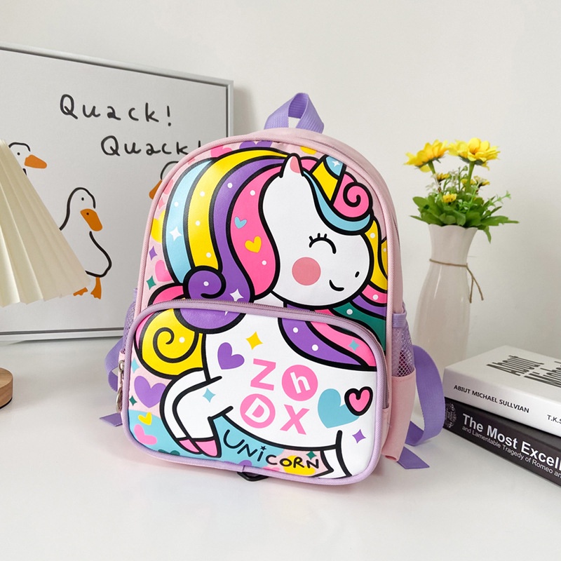 (Hàng loại 1) Balo trẻ em mầm non cho đi học mẫu giáo hình ô tô, ngựa pony xinh xắn chất vải poly dày dặn cao cấp Dumi S