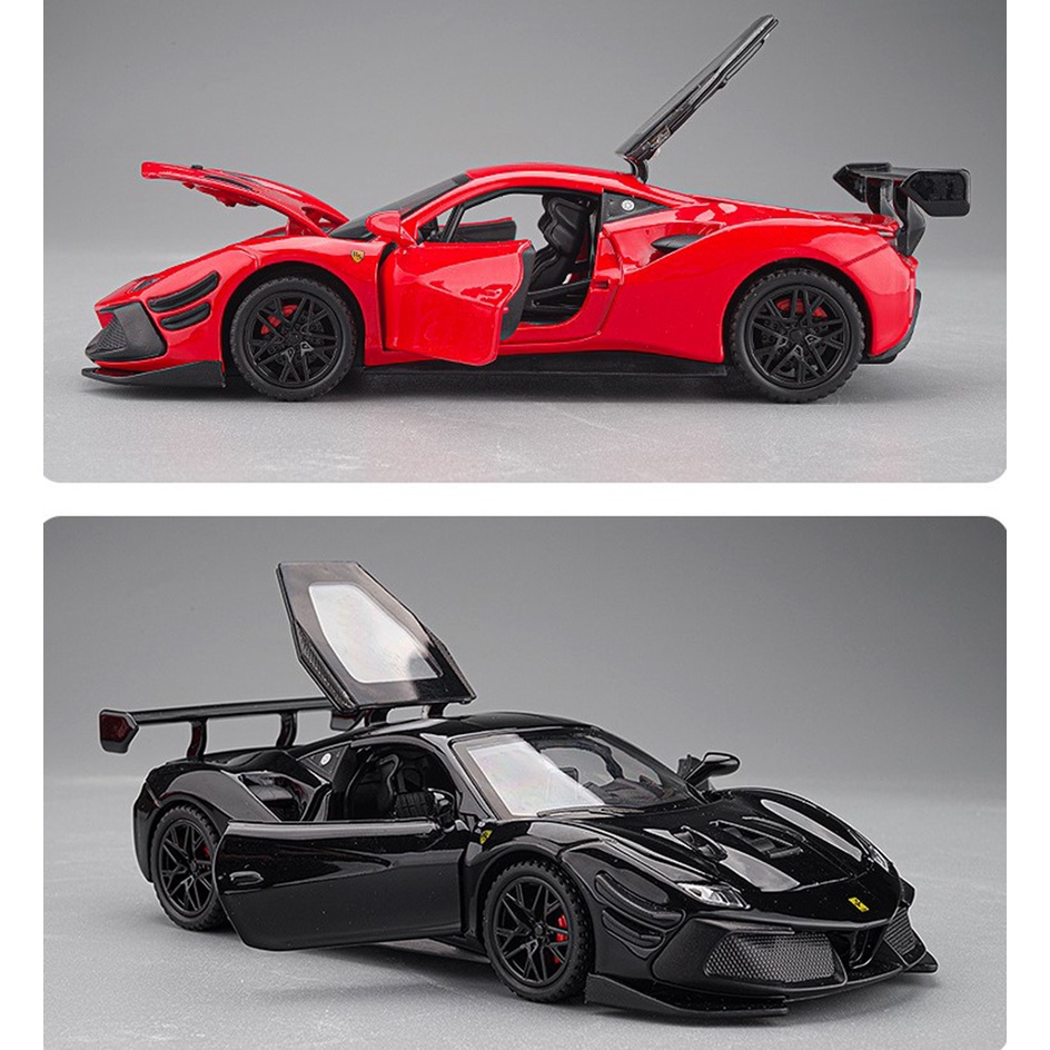 Xe mô hình bằng sắt Ferrari 488 GTB TẶNG KÈM BIỂN SỐ tỉ lệ 1:32 hãng DoubleHorses
