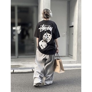 Áo thun tay lỡ Stus.y Xúc Sắc T-shirt form Unisex nam nữ Cotton 100% form rộng