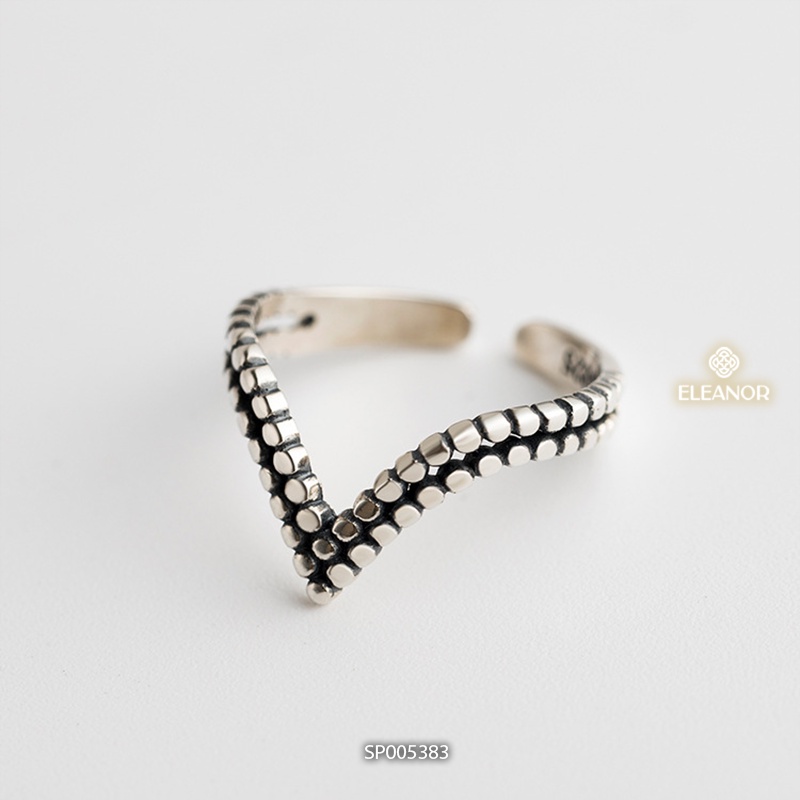 Nhẫn nữ hở bạc 925 Eleanor Accessories thiết kế dáng chữ V phong cách basic phụ kiện trang sức cá tính 5383