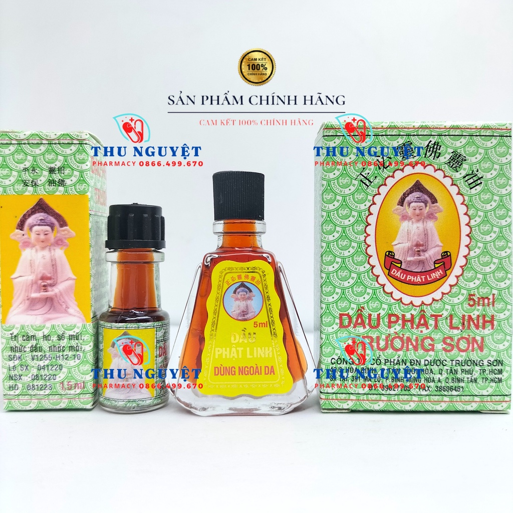 Dầu phật linh Trường Sơn chai 1,5ml/chai 5ml - Dùng khi cảm, ho, đau đầu, ngạt mũi, đau bụng, say tàu xe, côn trùng cắn