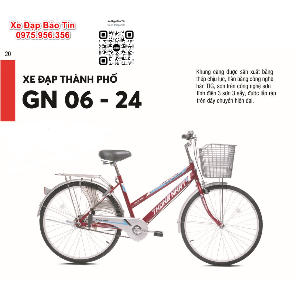 Xe đạp Thống Nhất GN06-24 - Hàng chính hãng THỐNG NHẤT bảo hành 5 năm