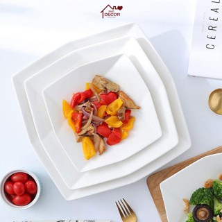 [Mã BMLTB35 giảm đến 35K đơn 99K] Đĩa Phố Decor Sứ Trắng Phong Cách Bắc Âu Đựng Hoa Quả, Món Ăn D01