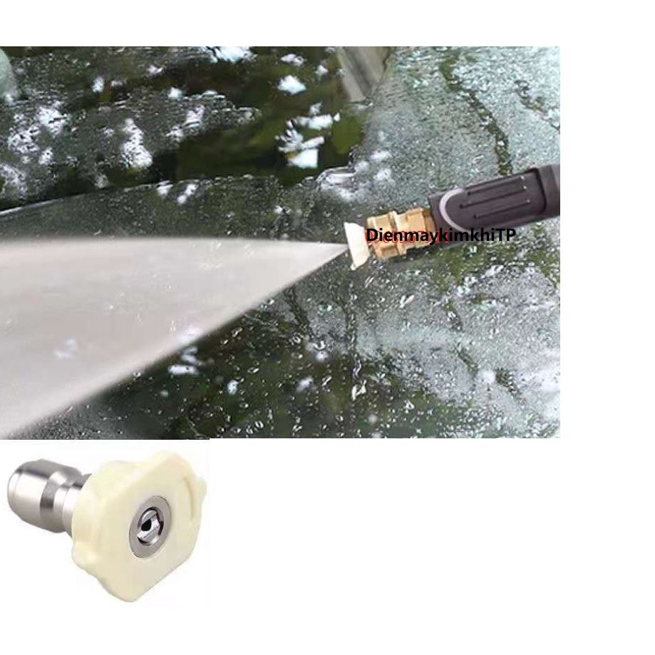Béc phun - Đầu béc gắn súng xịt rửa của máy rửa xe áp lực cao 0-15-25-40 độ - Ren nối nhanh 1/4 inch không gỉ