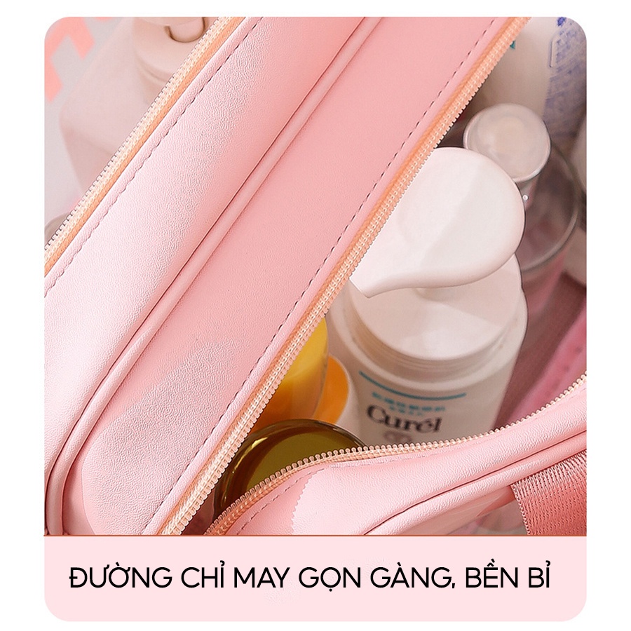 Túi đựng mỹ phẩm Bamozo washbag trong suốt có quai cao cấp