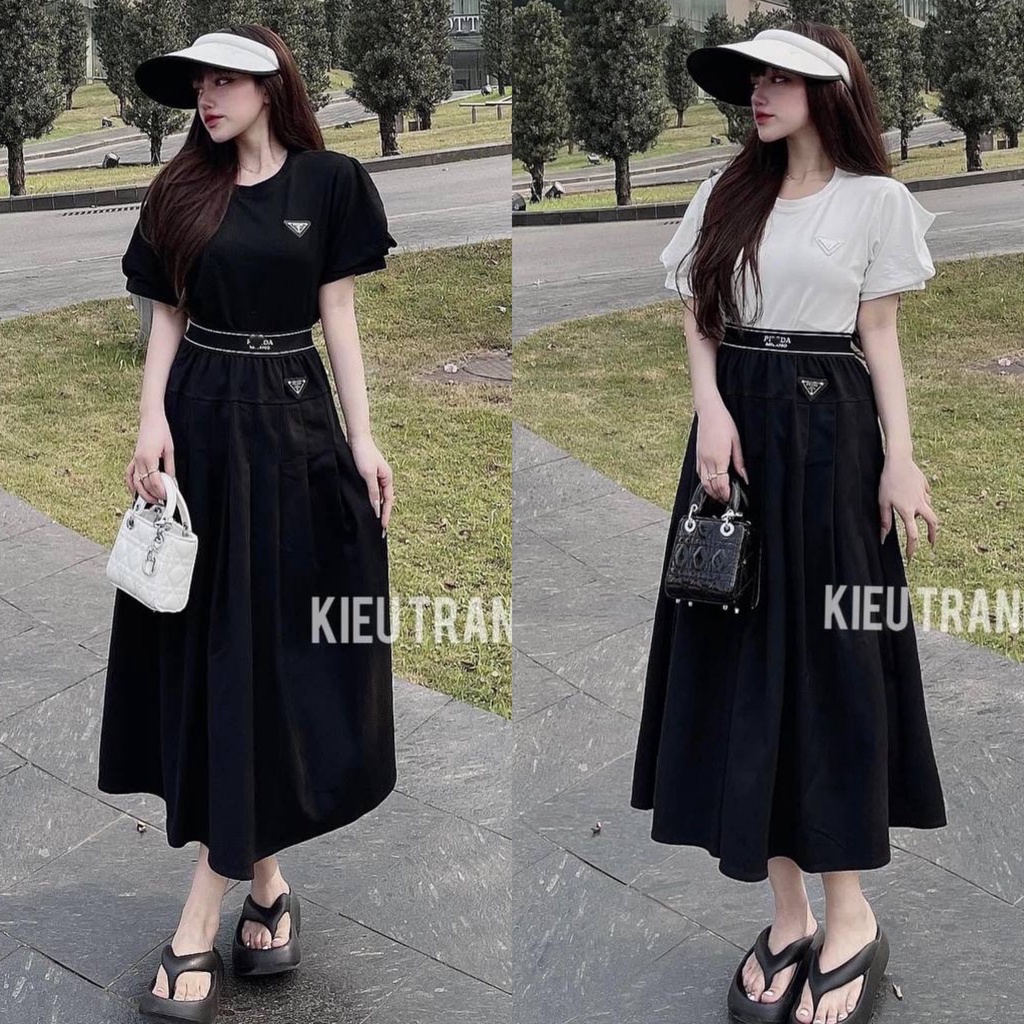 SET ÁO THUN KÈM CHÂN VÁY MIDI