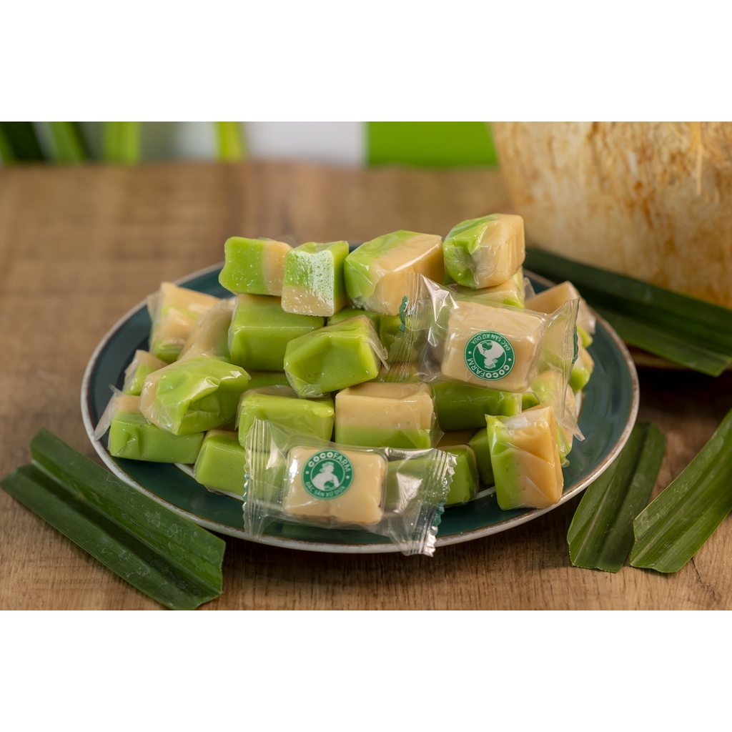 Kẹo Dừa Không Đường vị Lá Dứa Cocofarm - Sugar-free coconut candy