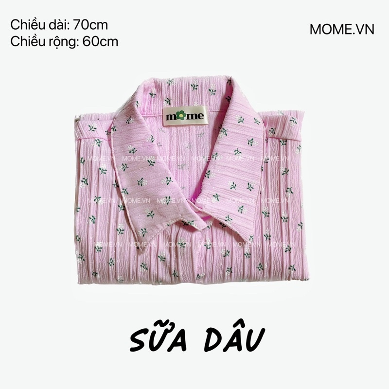 Sơ mi bông tay ngắn || 1 bên túi || Dáng dài 70cm - MOME.VN