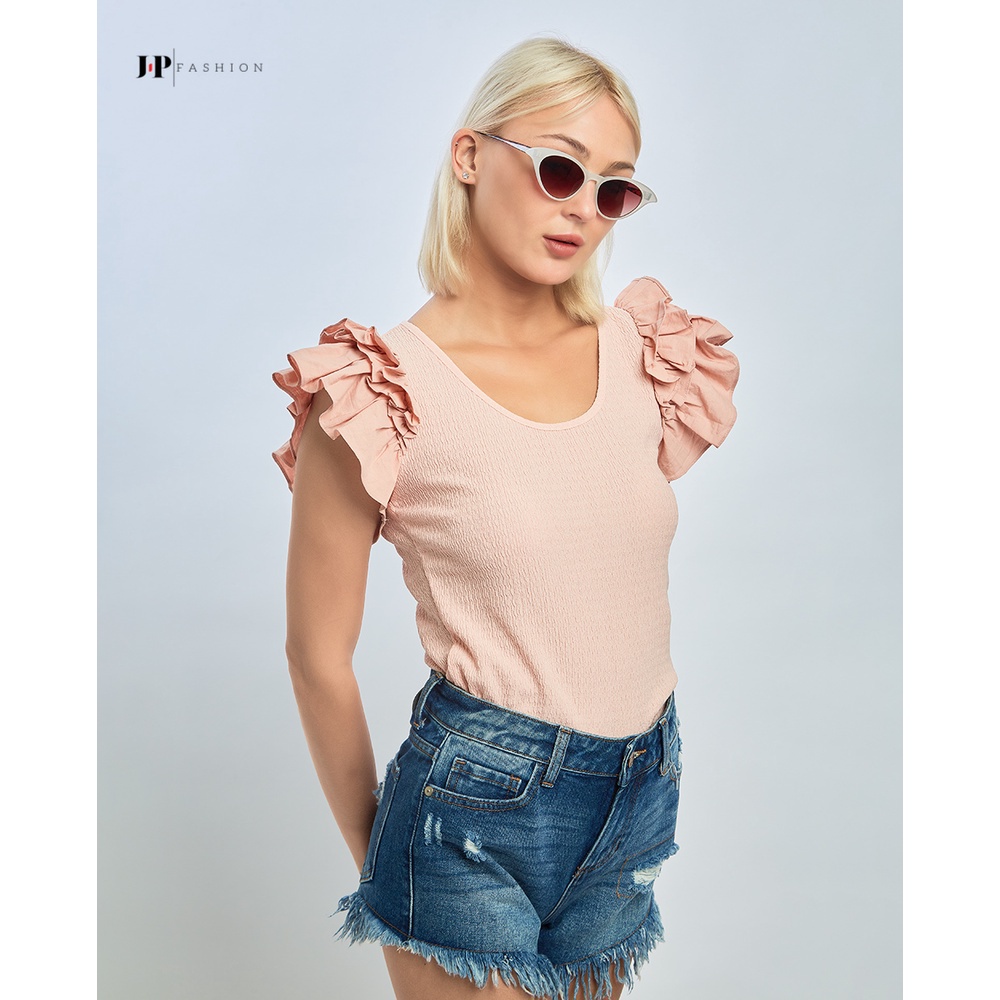 Áo thun nữ sát nách viền bèo J-P Fashion 10207436