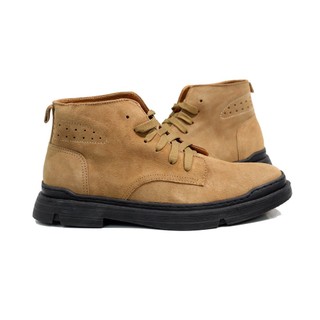 Giày boots da lộn MĐ G1125 cổ lửng có may đế