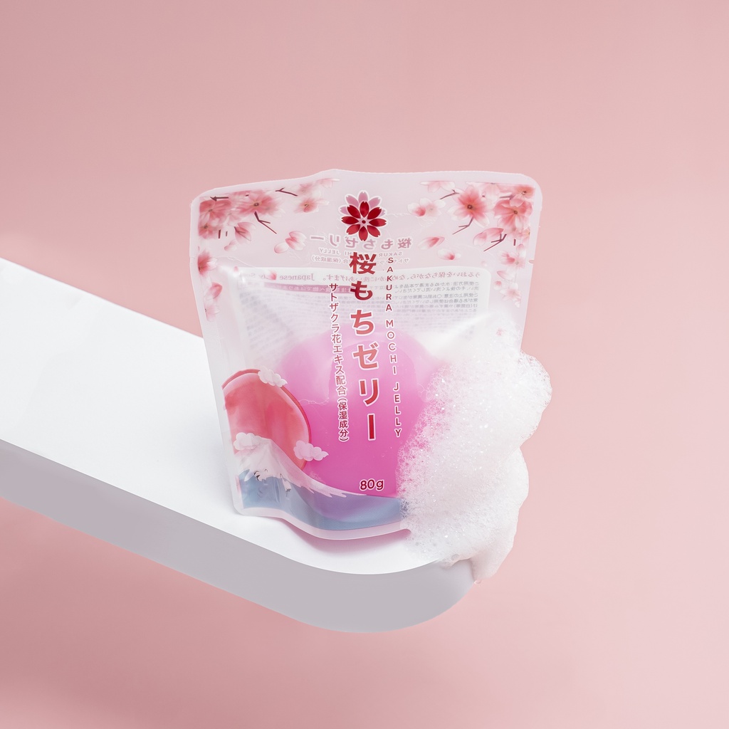 Bóng rửa mặt Sakura Mochi Jelly PA gaden giúp làm sạch da, loại bỏ bụi bẩn