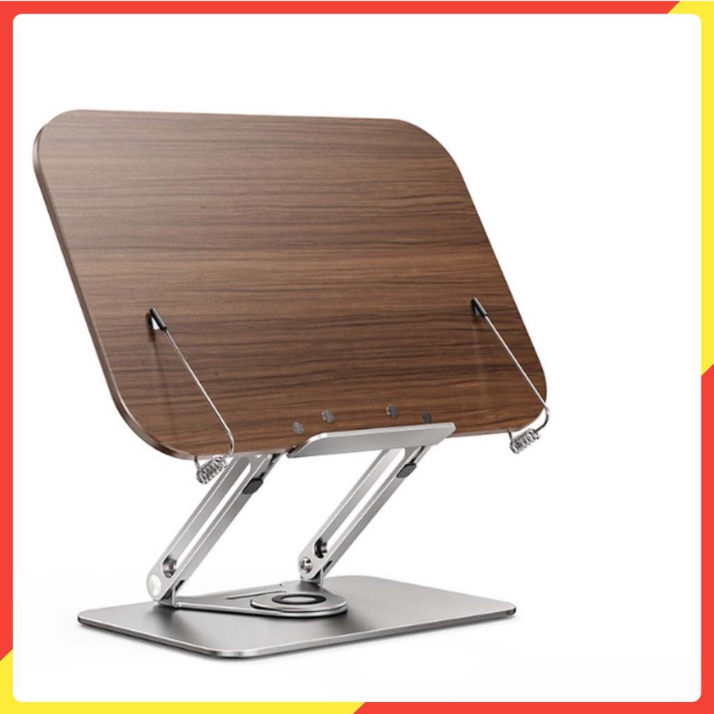 Giá đọc sách, đỡ sách, giá đỡ máy tính bảng, laptop khung hợp kim nhôm cao cấp để bàn, chân đế xoay 360
