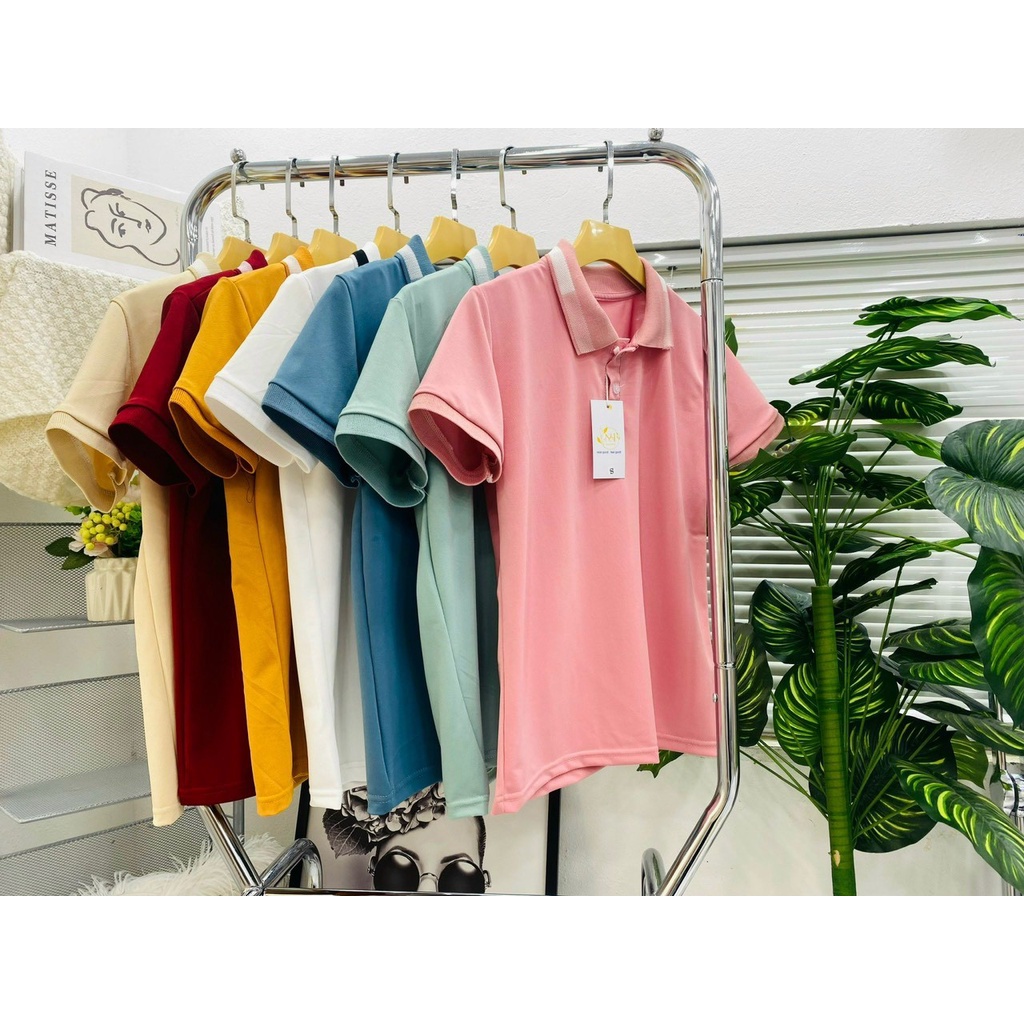 Áo phông nam nữ Polo có cổ phối viên đẹp, vải mềm, co giãn, mặc siêu mát E2- htcbikini