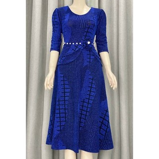 Đầm dự tiệc trung niên ánh kim sang trọng thiết kế dáng che bụng