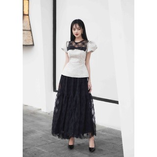 Flora skirt - chân váy ren hoa 2 lớp