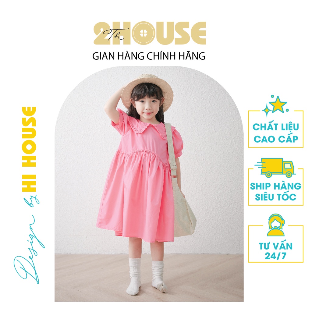 Váy đầm xinh cho bé gái LITA DRESS - 2House - V3, cổ bèo phù hợp bé đi học, đi chơi