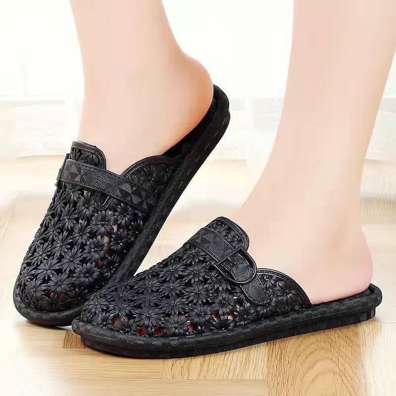 Dép đi trong nhà mùa hè hoa văn rỗng đơn giản phong cách Hàn Quốc