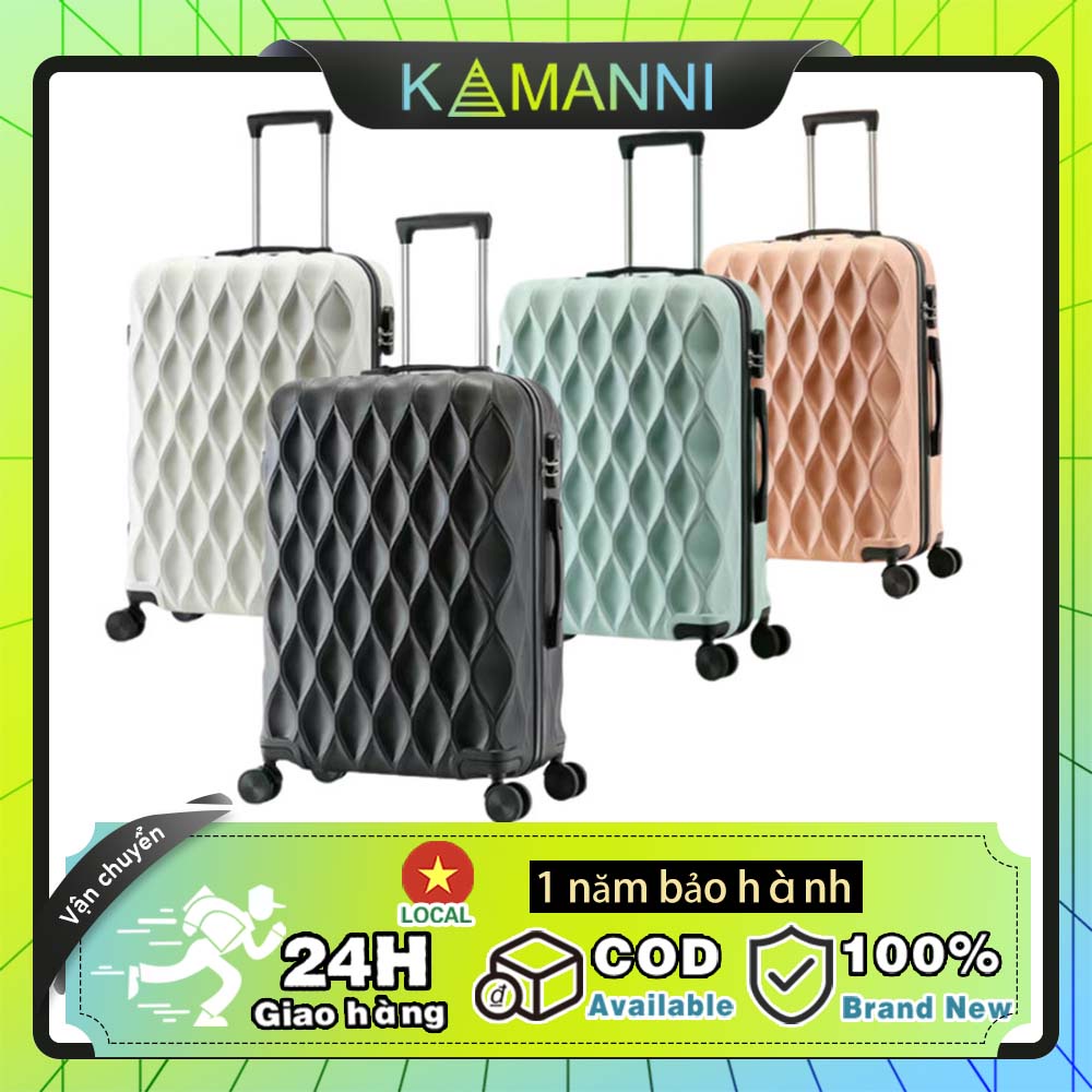 【KAMANNI】Vali khóa sập mẫu mới tổ chim Vali nhựa kéo SIZE 20/24 Vali du lịch nhỏ tươi xoay linh 360° ABS/PC Chống xước
