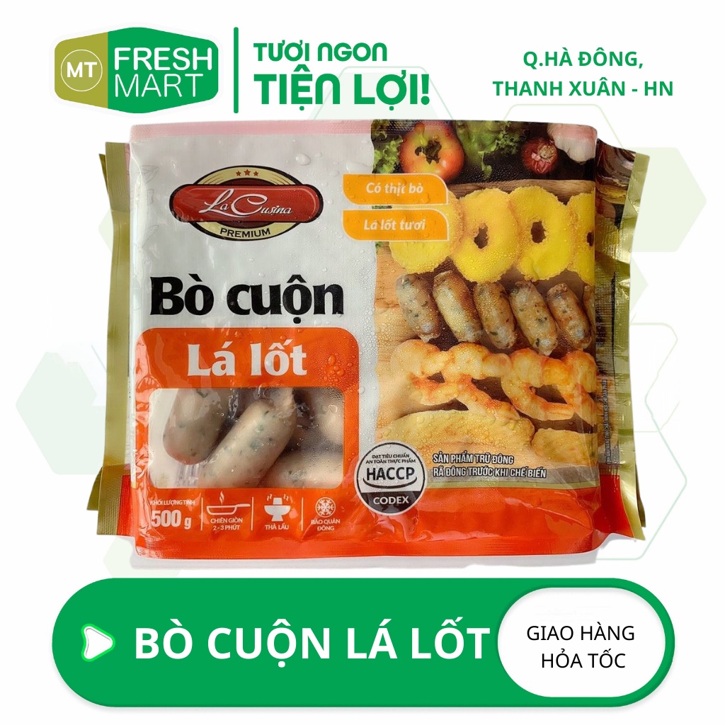Bò cuộn lá lốt Lacusina hộp 500g