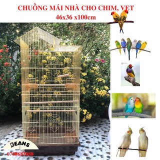 Lồng mái nhà màu Gold dành cho chim, vẹt như lovebird , cockatiel , greencheek , sun , ngực hồng , monk , 7 màu....