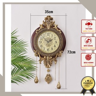 [FREESHIP] Đồng hồ treo tường quả lắc tua rua phong cách tân cổ điển thanh lịch quý phái DHTT35 - gỗ cao cấp