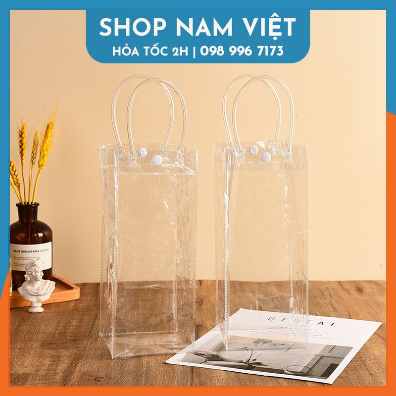 Túi Bình Nước, Ly Giữ Nhiệt Trong Suốt Có Quai Xách