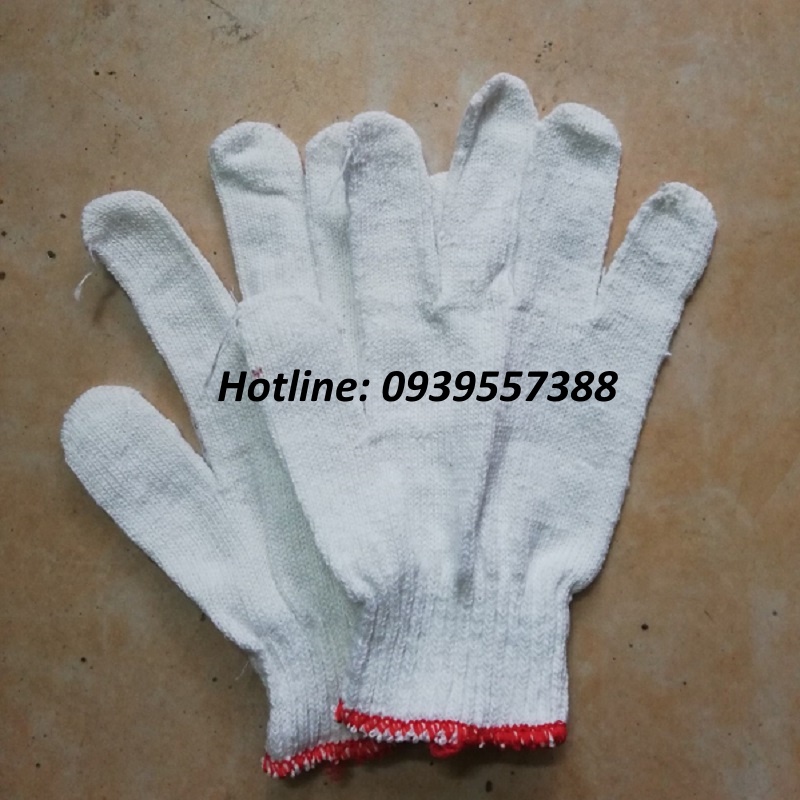 Combo 10 đôi găng tay sợi len trắng , găng tay bảo hộ lao động