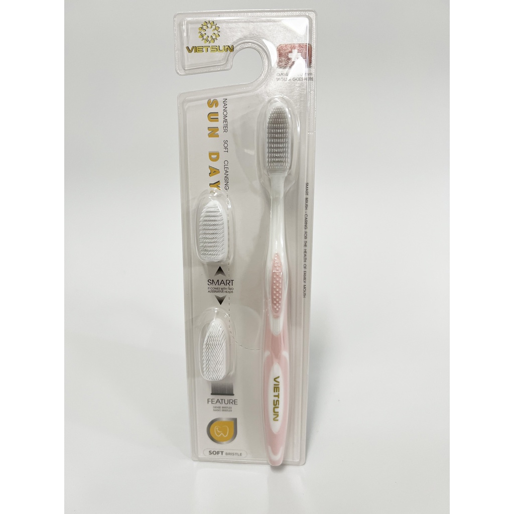 Bàn chải đánh răng cao cấp Vietsun Sunday - 3 đầu thay thế