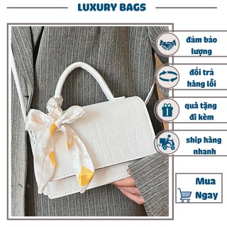 Túi đeo chéo nữ thời trang công sở, Túi xách đeo vai mini kẹp nách thắt nơ