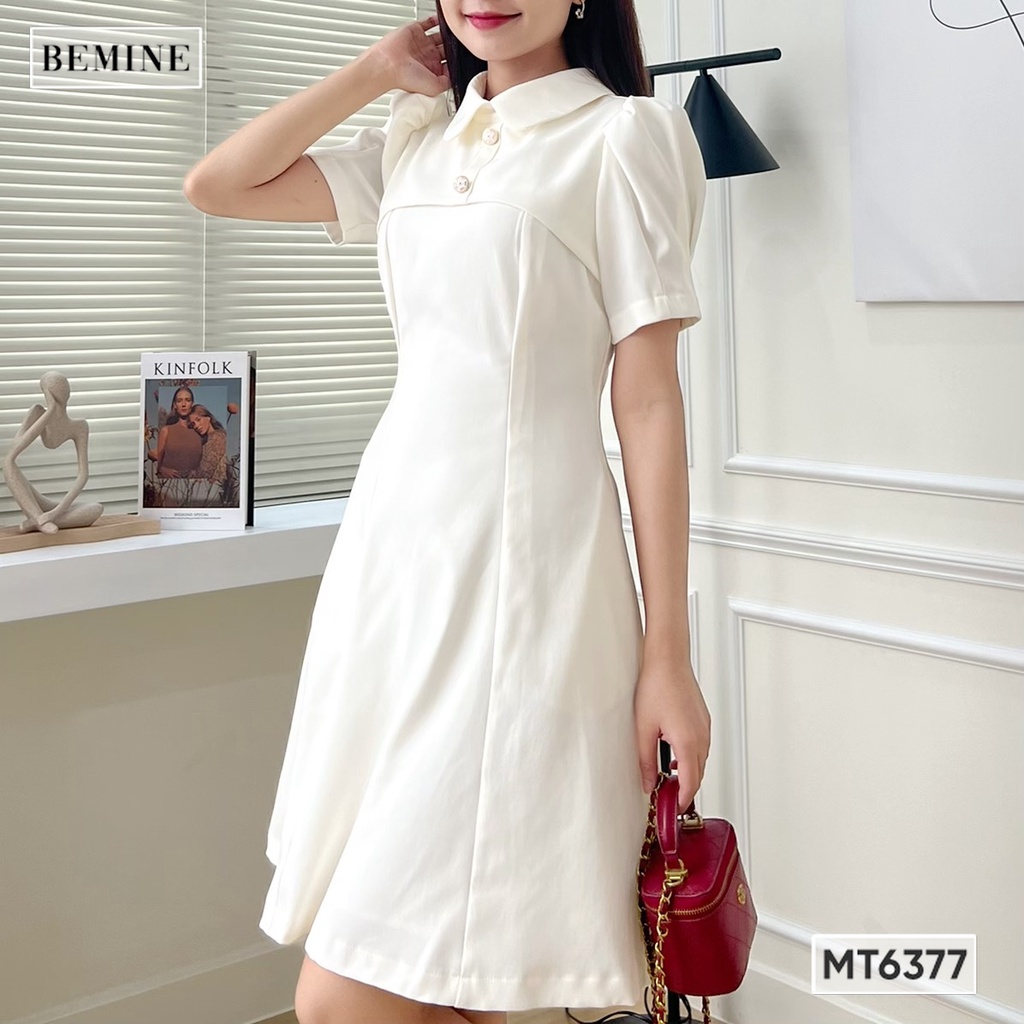 Đầm thiết kế cổ sen ngắn tay BEMINE MT6377