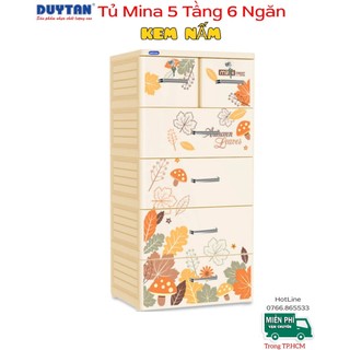 💥Tổng Kho Giá Rẻ SG💥 Tủ quần áo nhựa Duy Tân MINA 5 Tầng 6 Ngăn - KEM NẤM
