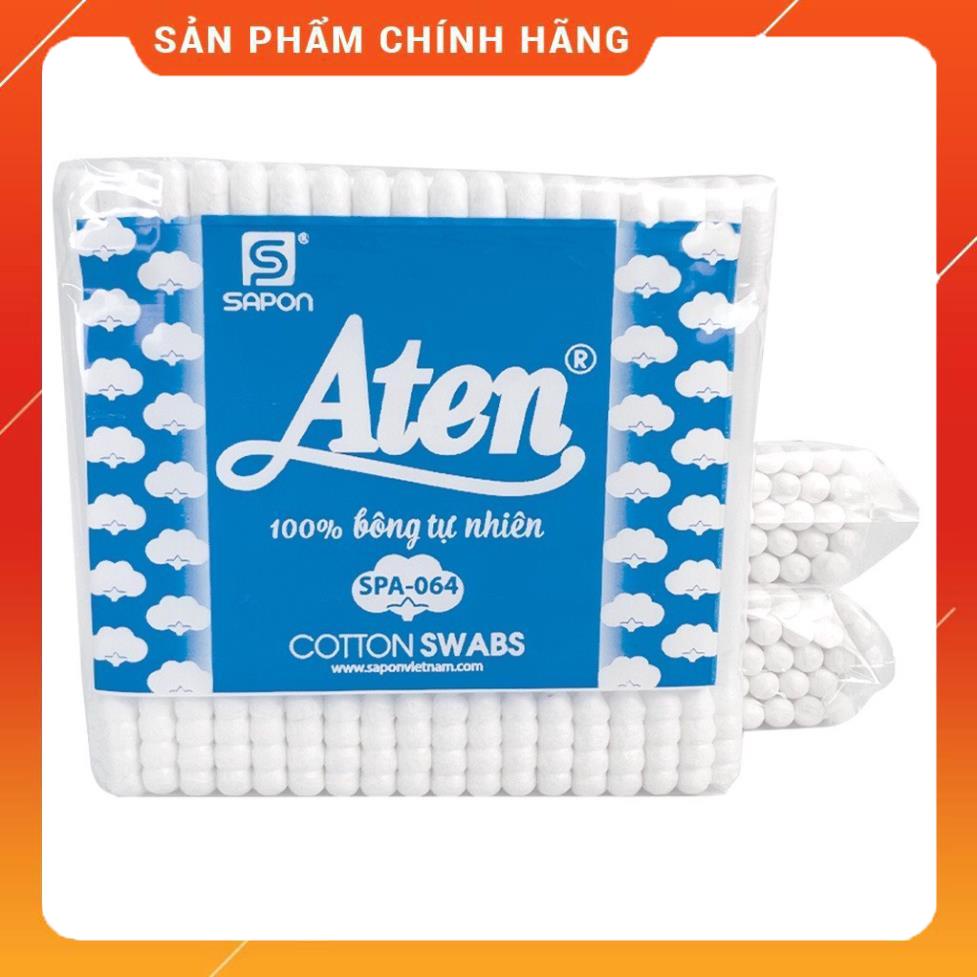 Tăm Bông Aten Kháng Khuẩn Người Lớn Vệ Sinh Tai Mũi, Bông Ngoáy Tai Aten An Toàn Tiêu Chuẩn Thụy Sĩ