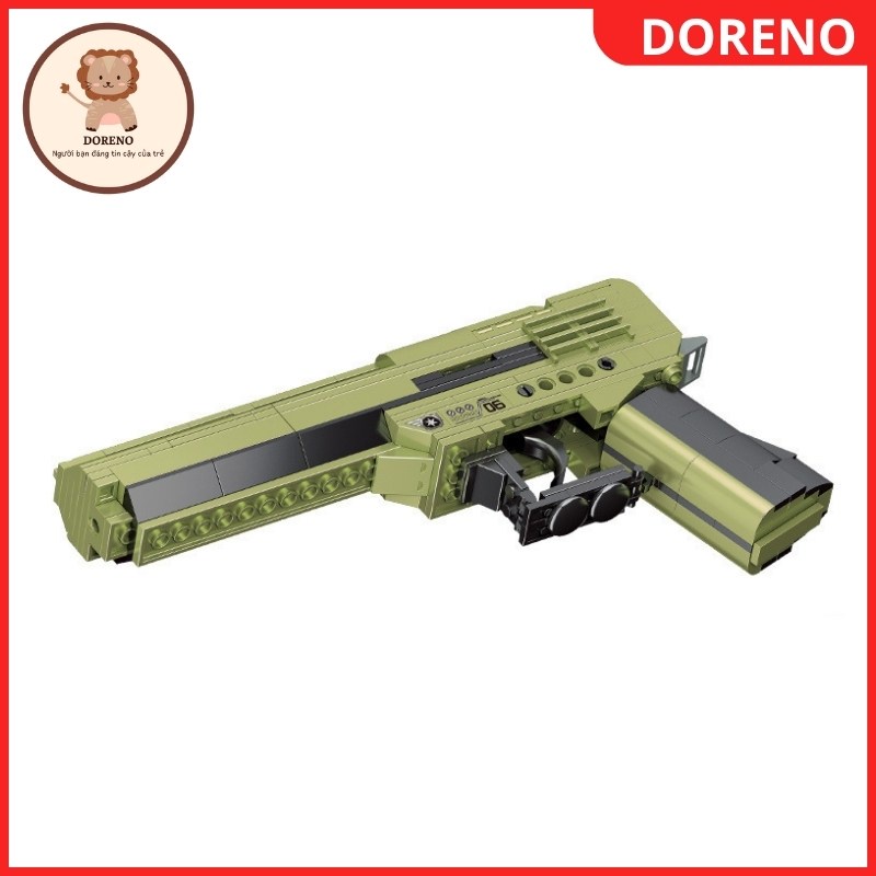 Xếp hình lego đồ chơi súng DORENO, Mô hình lắp ráp súng lục 3 trong 1